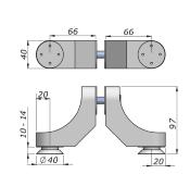 PUNCTO - Point fixe VEA double central pour verre trempé - Tete fraisée - Fixation Verre/Verre/Verre