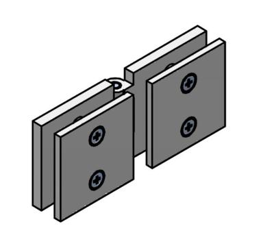 Charnière Quadrat double - Fixation Verre/Verre- 50x50mm