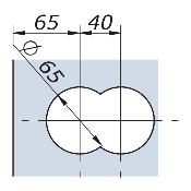 Serrure à ressort 80x160mm avec réservation pour béquille et cylindre