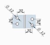 Charnière Rondo double - Fixation Verre/Verre- D50mm