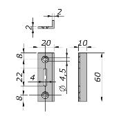 Plaque de gâche à 90° pour art. O-1180A