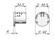 Embout pour main courante D42,5mm