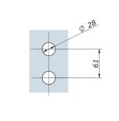 Charnière verticale avec points fixes VEA - Tetes sphériques - Pousser G/D